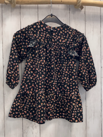 Zara  Kleid  Gr. 92  schwarz Struktur Blumen 