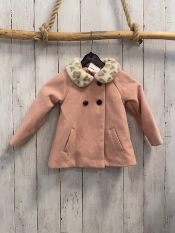Max Studio  Jacke  Gr. 92  rosa beige Plüschkragen mit sand Druck 