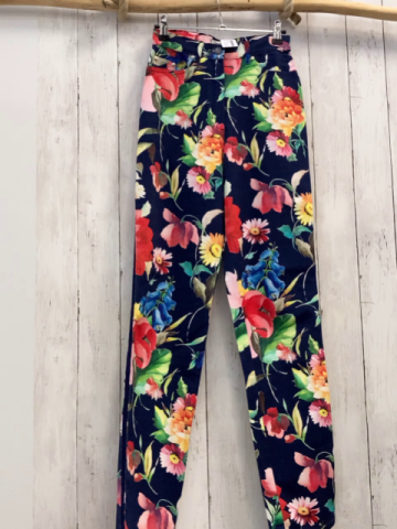 Cottonade Paris  Hose  Gr. 158/164  blau bunte blumen 
