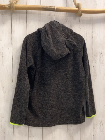  Fleecejacke Gr. 146  schwarz grau meliert Kapuze