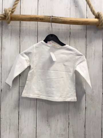 Zara  Langarmshirt  Gr. 80  weiß Federn mit golden Glitzer 