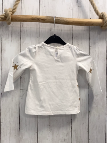  Langarmshirt  Gr. 80  weiß golden Glitzerpunkte + -sterne 