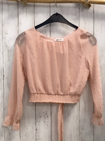 H&M  Bluse  Gr. 152  lachs Glitzerpunkte 