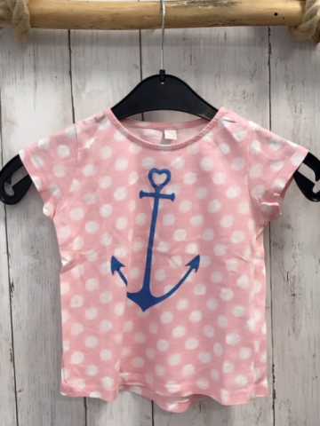 Esprit  T-Shirt  Gr. 92  rosa weiße Punkt blauer Anker 
