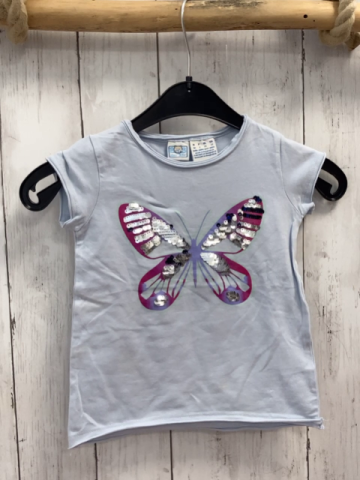 Bob der Bär  T-Shirt  Gr. 92  hellblau Schmetterling mit silber Pailetten 
