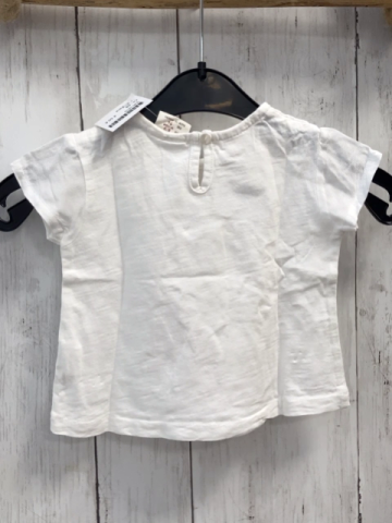 Zara  T-Shirt  Gr. 68  weiß Einhorn mit Glitzer + Fransen 