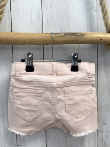 H&M  Shorts  Gr. 92  rosa Bund verstellbar Lochstickerei Fransensaum 
