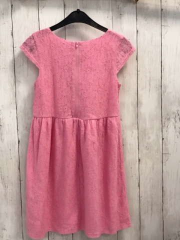 H&M  Kleid  Gr. 134/140  rosa Blumenstickerei Schleife 