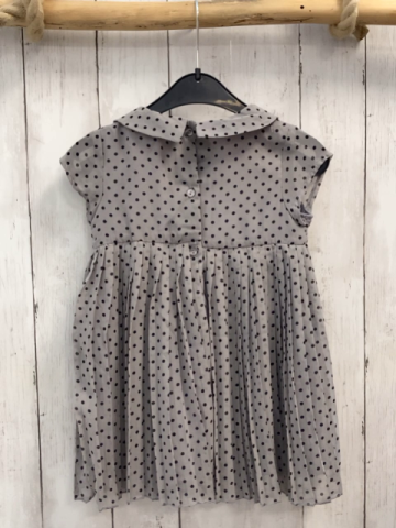 H&M Kleid  Gr. 98  hellgrau schwarze Punkte 