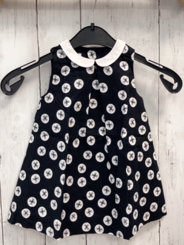 Obaibi Kleid  Gr. 68  schwraz weiße Kreise mit schwarzem Druck weißer Kragen
