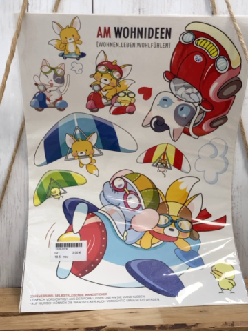 neu  Wandsticker  Tiere mit Spielzeug 