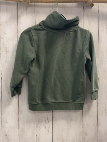   Pullover  Gr. 116  kiwi großer Kragen Nashorn Schrift 