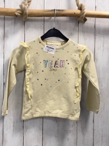 Staccato  Pullover  Gr. 98  gelb Schrift Punkte mit Glitzer 