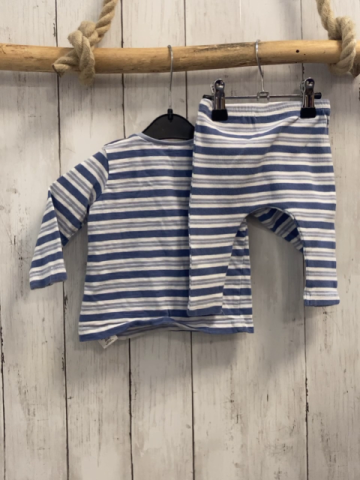 2tlg next Langarmshirt + Leggings Gr. 68  blau weiß gestreift