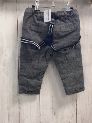 Kiabi Hose Gr. 68  blau meliert gefüttert mit Hosenträgern