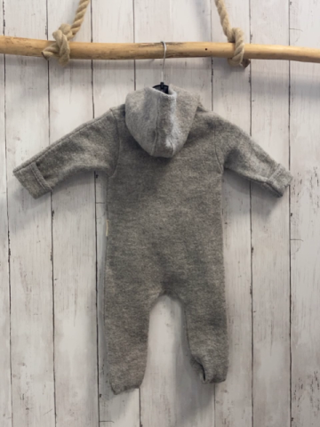 Hofbrucker Overall Gr. 62/68  grau Oberstoff 100% Merinowolle (kleiner Fleck vorne)