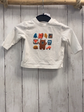  langarmshirt Gr. 56  weiß bunte Tiere