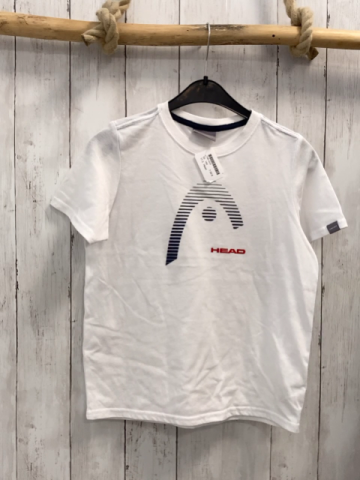 Head  T-shirt  Gr. 140  weiß schwarze Streifen rote Schrift 