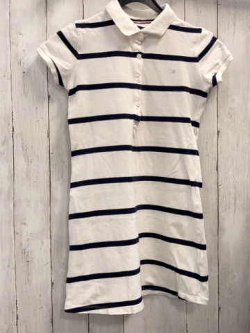 Tommy Hilfiger  Kleid  Gr. 152  weiß blaue Streifen weißer Polokragen 