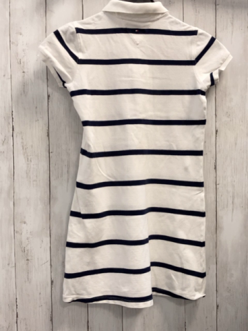Tommy Hilfiger  Kleid  Gr. 152  weiß blaue Streifen weißer Polokragen 