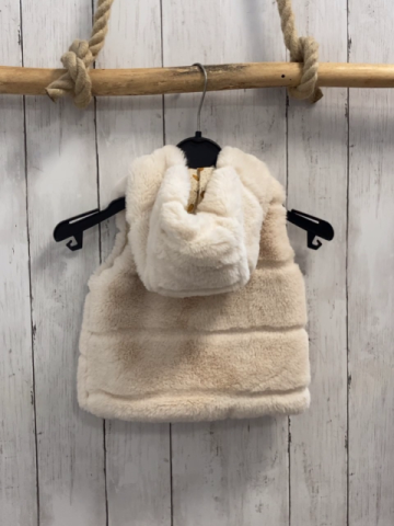 Zara  Weste  Gr. 74  beige Fell Kapuze 