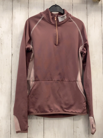 Felix Bühler  Sportshirt lang  Gr. 152  brombeere altrosa weiße Nähte bronze Reißverschluss 