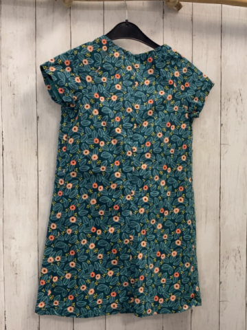   Kleid  Gr. 152  petrol mint Blätter rosa lachs Blumen 