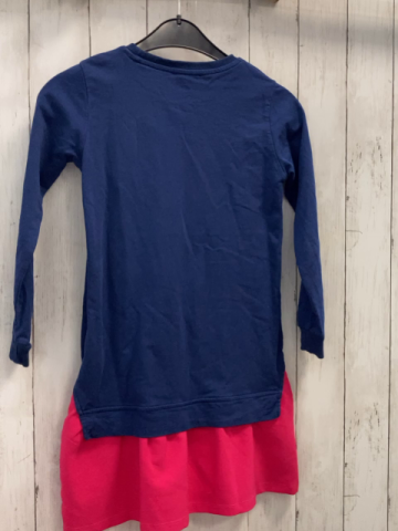   Kleid  Gr. 134  blau Rollschuh Sterne pink Rocksaum