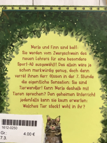  Buch Die Tierwandler : Unser Lehrer ist ein Elch