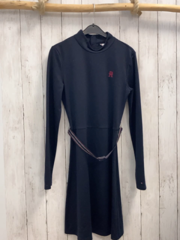 Tommy Hilfiger  Kleid  Gr. 176  blau mit blau rot weiß gestreiftem Gürtel 