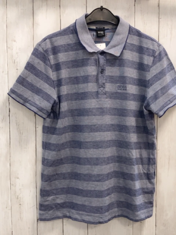 Hugo Boss  Poloshirt  Gr. 164/170  blau graue Streifen 