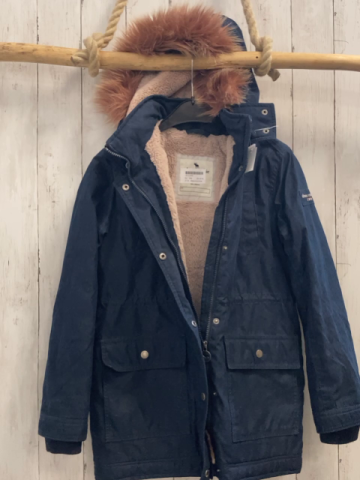 Abercrombie Winterjacke Gr. 146  blau abtrennbarer Fellbund an der Kapuze