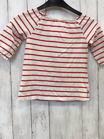 Steiff  Langarmshirt  Gr. 110  weiß rote Streifen Blumen 