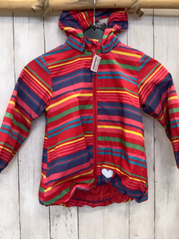 Lego  Regenjacke  Gr. 104  rot bunte Streifen 