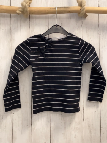 zara Langarmshirt Gr. 116  schwarz weiße Streifen gerippt