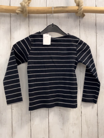 zara Langarmshirt Gr. 116  schwarz weiße Streifen gerippt