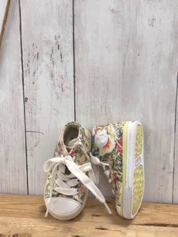 Venice  Leinenboots  Gr. 21  beige Berge Blumen hellgrüner Bund weiße Schnürsenkel 