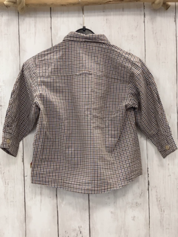 Steiff  Hemd  Gr. 86  weiß braun grau kariert 