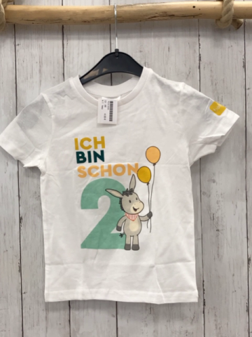 neu  T-Shirt  Gr. 98  weiß Esel mit Ballon Schrift 