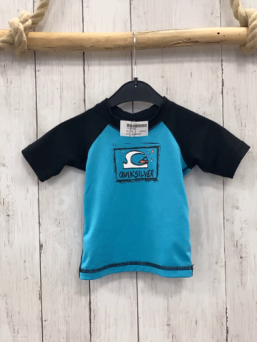 Quiksilver  UV-Schutzshirt  Gr. 74  türkis schwarze Ärmel 