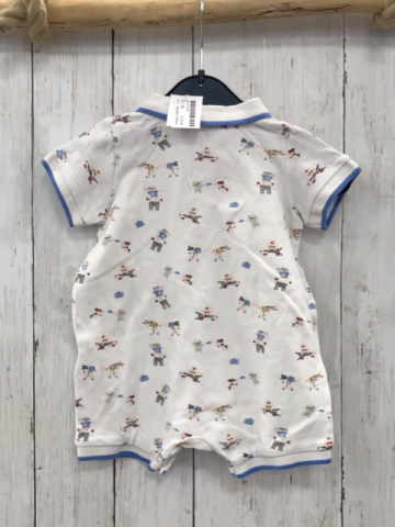 Sergent Major Playsuit Gr. 68  weiß Polokragen kleine Bilder 