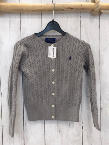Ralph Lauren  Strickjacke  Gr. 110  hellgrau Zöpfe 