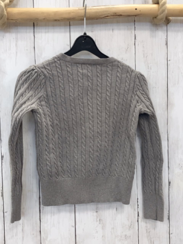 Ralph Lauren  Strickjacke  Gr. 110  hellgrau Zöpfe 