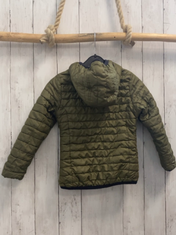 Vingino  Wendejacke  Gr. 110  oliv schwarzer Bund / beige schwarz braun leoprint 