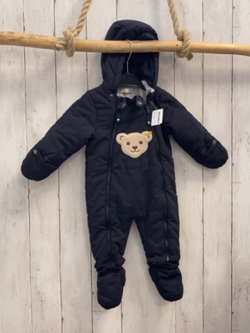 Steiff Winteroverall + Schühchen  Gr. 62  blau Kapuze 