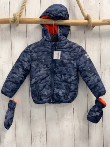  Jacke Gr. 86  blau camouflage Handschuhe