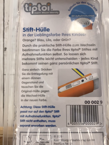 neu Tip Toi  Plastikspielzeug  blaue Stifthülle für Tip Toi Stift 