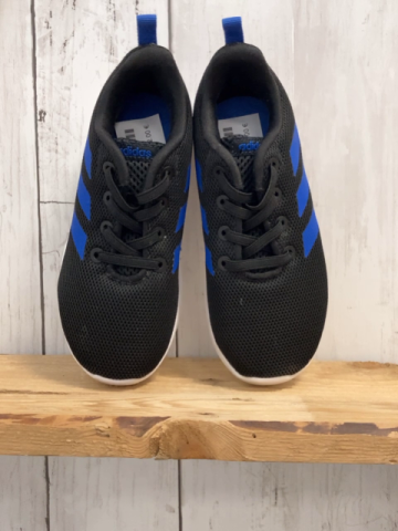 Adidas Schuhe Gr. 27  schwarz blaue Streifen weiße Sohle