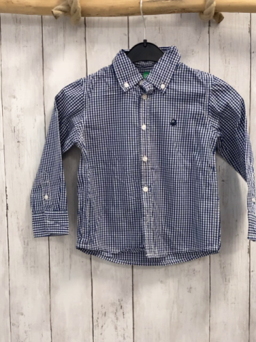 Benetton Hemd Gr. 98  blau weiß kariert