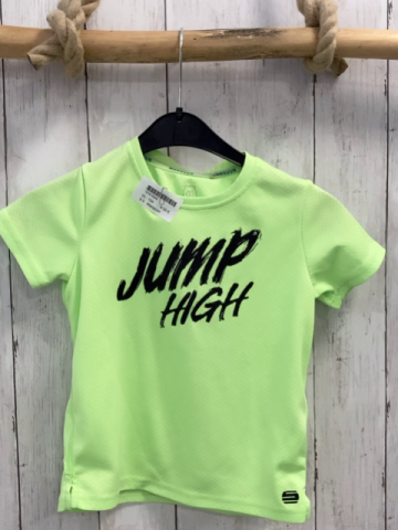 Manguun Sportshirt Gr. 104  gelbgrün schwarze Schrift